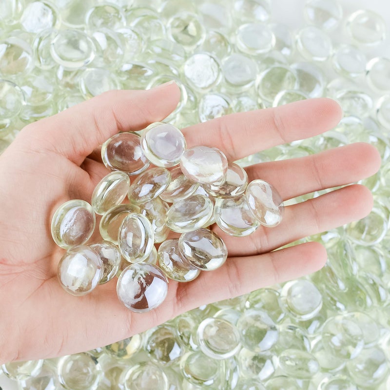 Galashield Glass Flat Clear Marbles Glass Pebbles Gems for Vase Fillers Stones Rocks (5 lbs Bag / 500-600 Stones) - Image 5